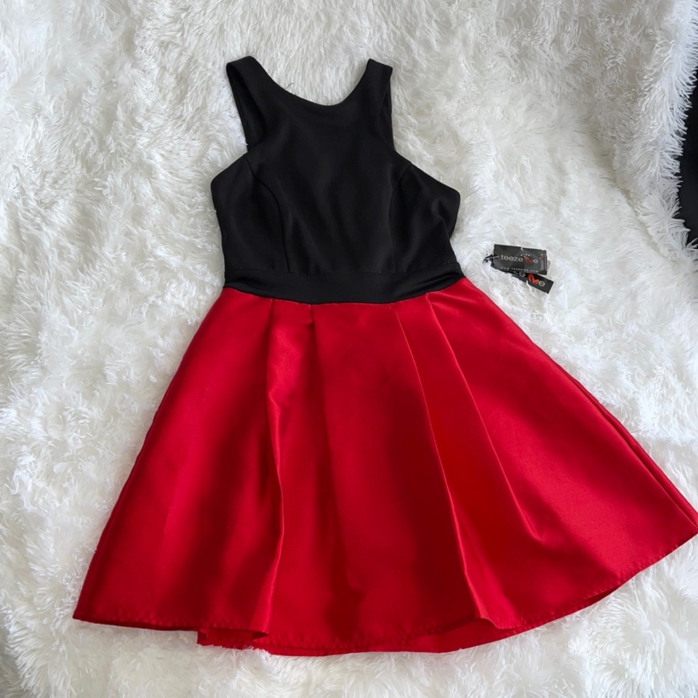 Red & Black Juniors Teeze Me Dress